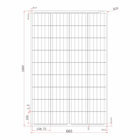 120W Flexible Solar Panel With Rear Junction Box 1000 X 665Mm – Product Image