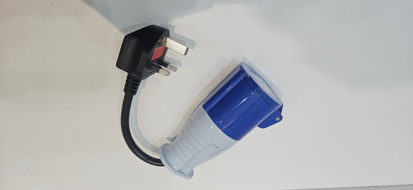 UK electrical hook up (EHU) to 3 pin plug lead adapter