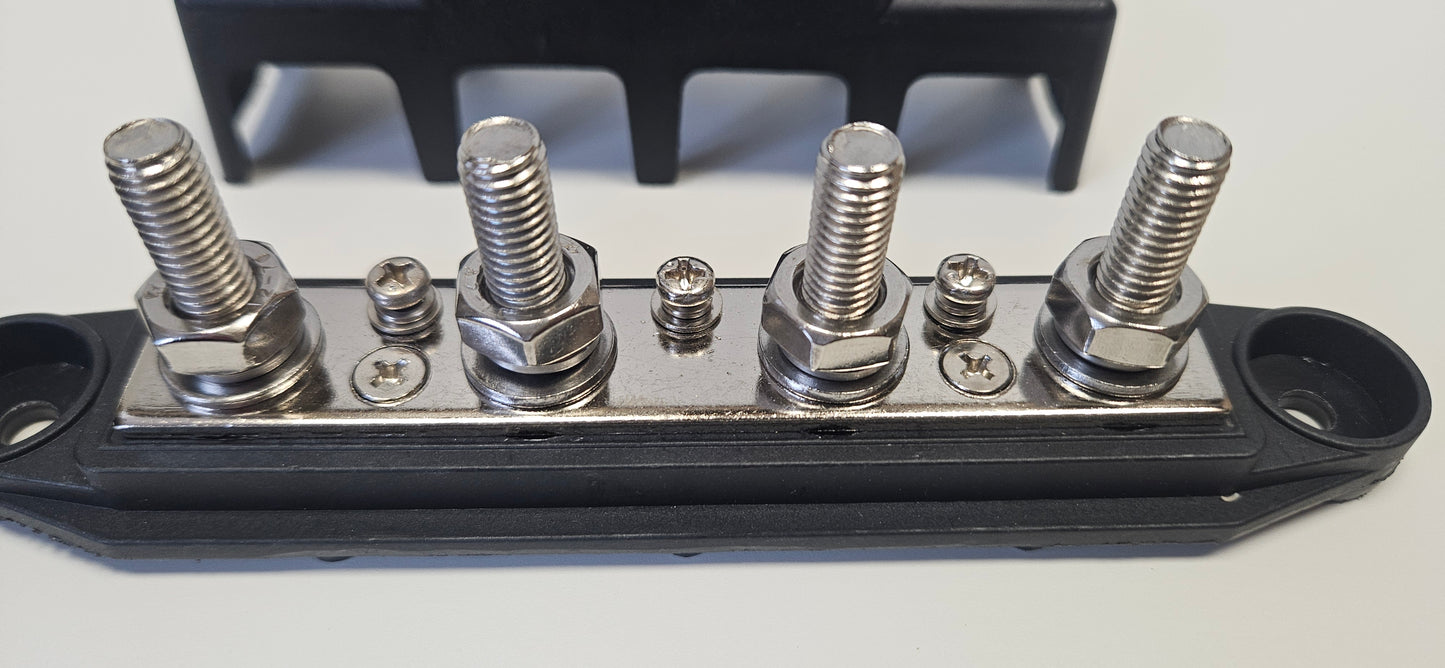 Negative busbar 4xM8 studs and 4x4mm screw terminals