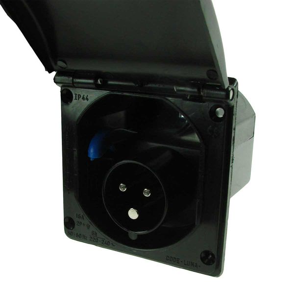 230V 16A Flush Fit Mains Inlet Socket Black – Product Image