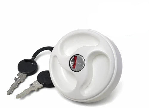 Zadi replacement locking cap + 2 keys for fresh water tank filler (White)