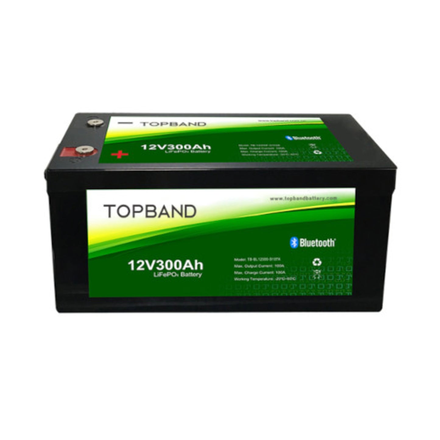 12v Topband B Series lithium iron phosphate (LiFePO₄) leisure battery 300Ah with Bluetooth