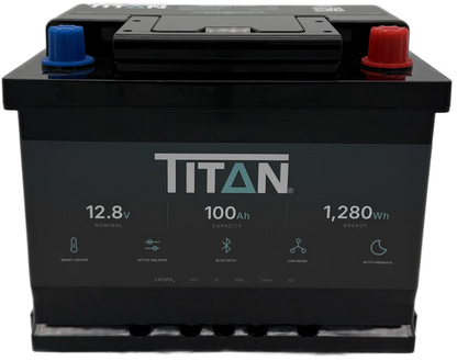 Titan 12v lithium iron phosphate (LiFePO₄) leisure battery 100Ah