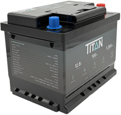 Titan 12v lithium iron phosphate (LiFePO₄) leisure battery 100Ah