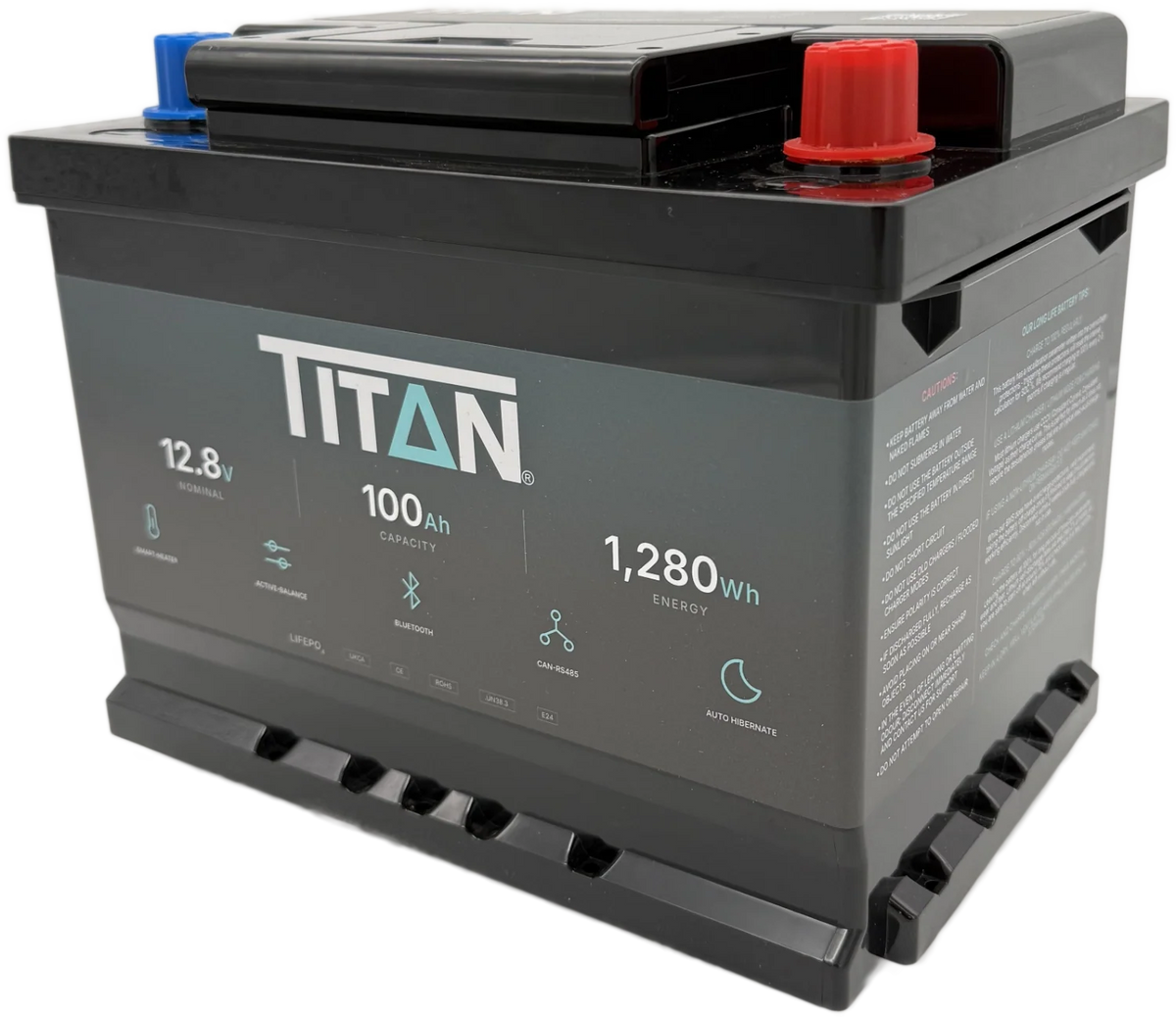 Titan 12v lithium iron phosphate (LiFePO₄) leisure battery 100Ah