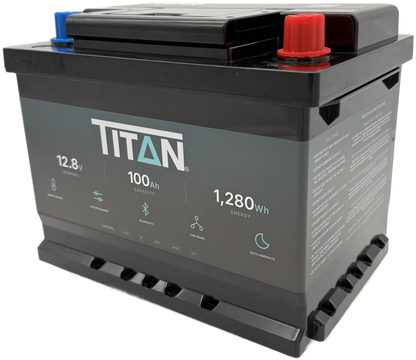 Titan 12v lithium iron phosphate (LiFePO₄) leisure battery 100Ah