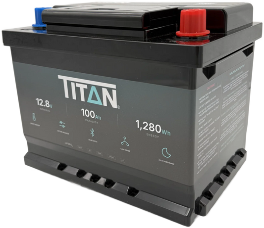 Titan 12v lithium iron phosphate (LiFePO₄) leisure battery 100Ah