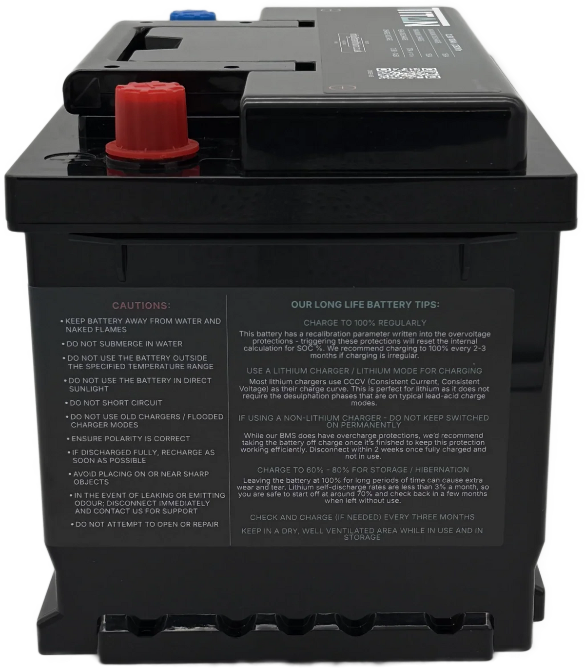 Titan 12v lithium iron phosphate (LiFePO₄) leisure battery 100Ah