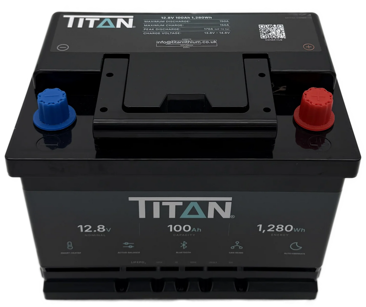 Titan 12v lithium iron phosphate (LiFePO₄) leisure battery 100Ah