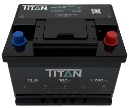 Titan 12v lithium iron phosphate (LiFePO₄) leisure battery 100Ah