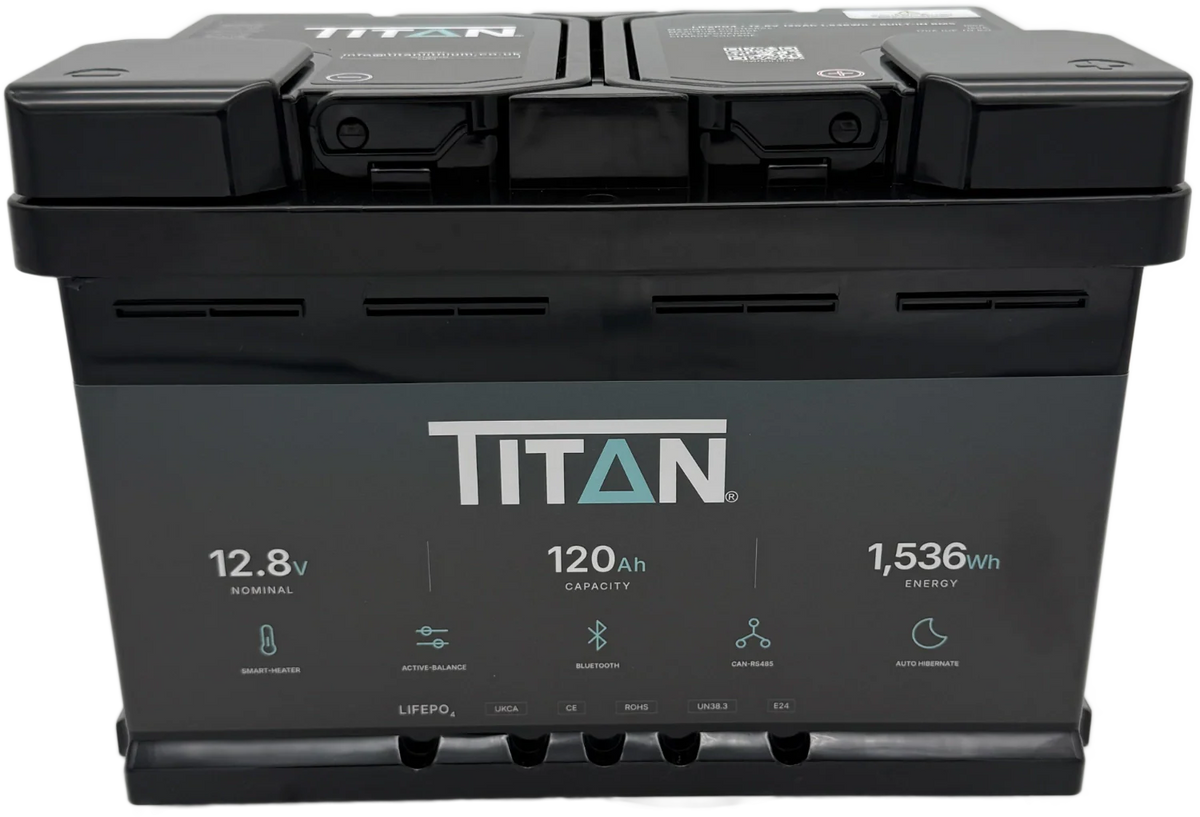 Titan 12v lithium iron phosphate (LiFePO₄) leisure battery 120Ah