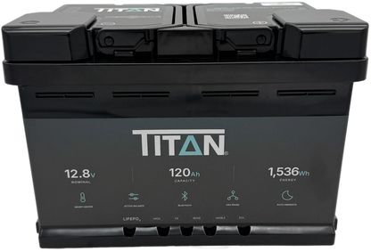 Titan 12v lithium iron phosphate (LiFePO₄) leisure battery 120Ah