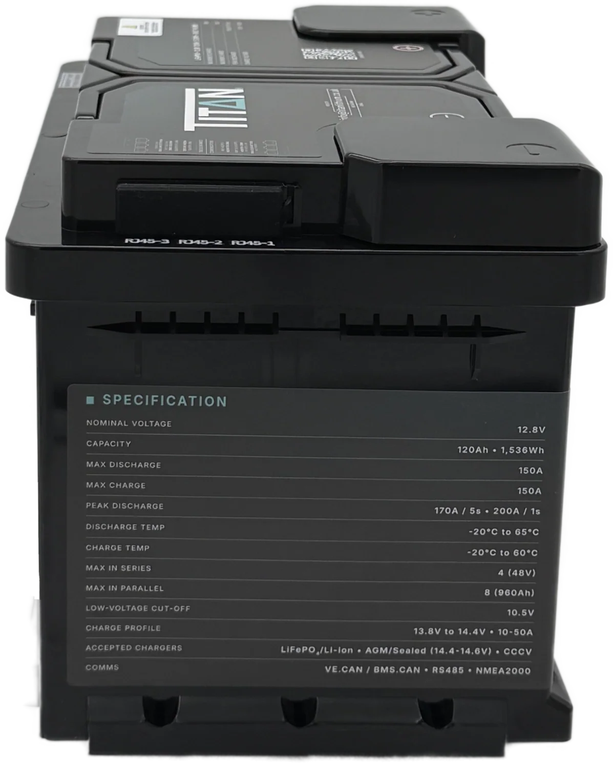 Titan 12v lithium iron phosphate (LiFePO₄) leisure battery 120Ah