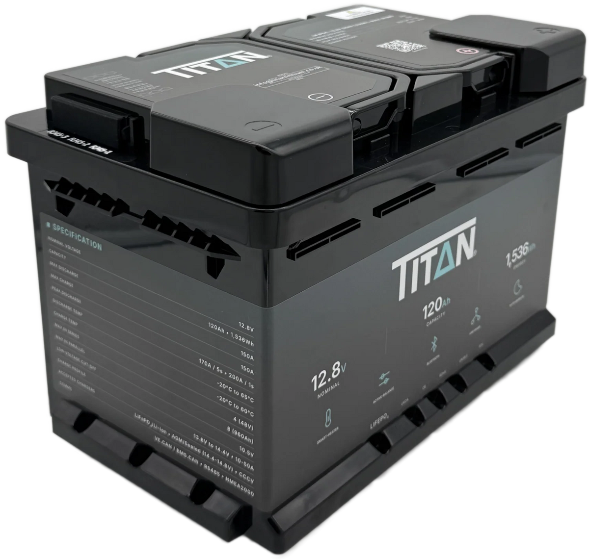 Titan 12v lithium iron phosphate (LiFePO₄) leisure battery 120Ah
