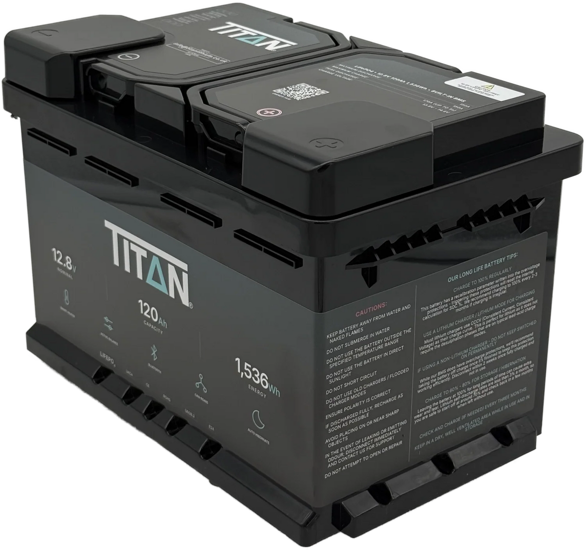 Titan 12v lithium iron phosphate (LiFePO₄) leisure battery 120Ah