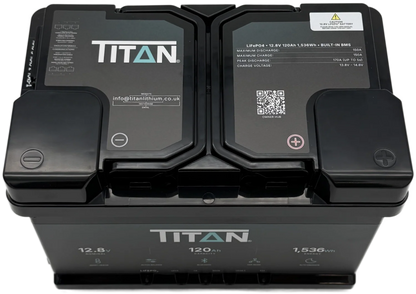 Titan 12v lithium iron phosphate (LiFePO₄) leisure battery 120Ah