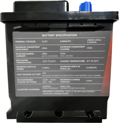 Titan 12v lithium iron phosphate (LiFePO₄) leisure battery 150Ah