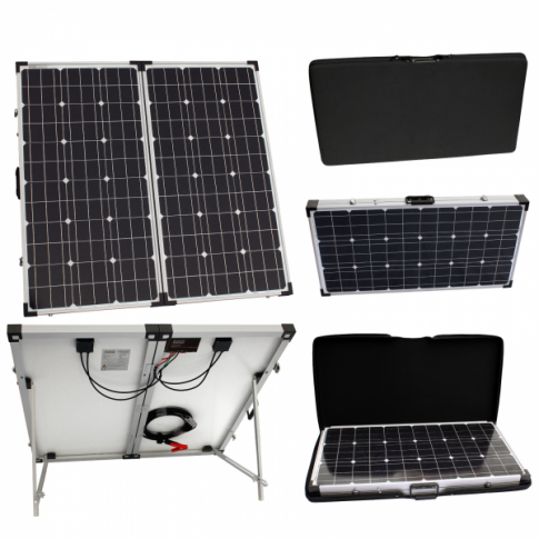 150W folding solar panel charging kit with case and controller