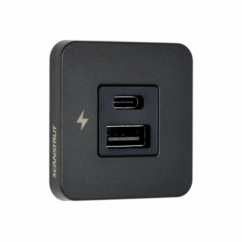 Scanstrut USB-A and USB-C charging socket (Black)