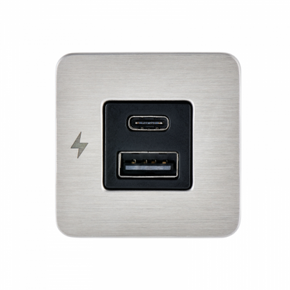 Scanstrut USB-A and USB-C charging socket (Silver / stainless steel)