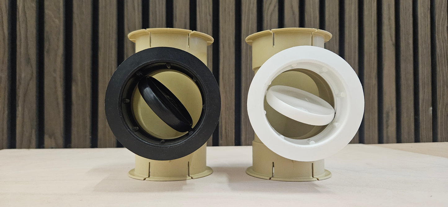 Whale heater duct fitting 65mm directional vent with adaptor (black or white)