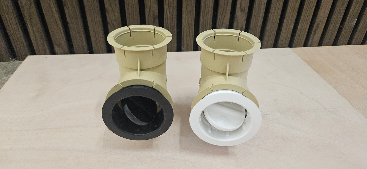 Whale heater duct fitting 65mm directional vent with adaptor (black or white)