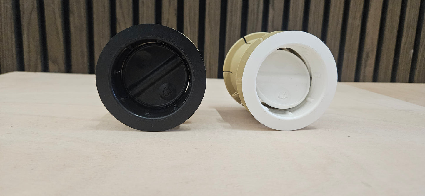 Whale heater duct fitting 65mm directional vent with adaptor (black or white)