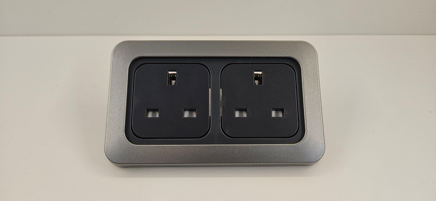 CBE double 230V socket kit (silver or black)