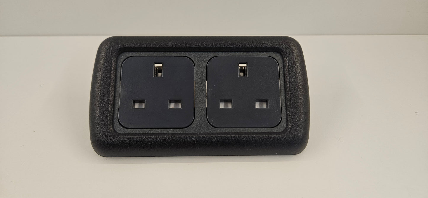 CBE double 230V socket kit (silver or black)