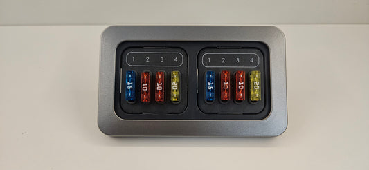 CBE C-Line double. 8 way fuse panel kit (silver or black)