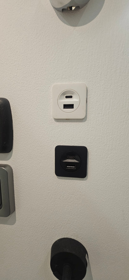 12v USB A & C socket Black Hafele