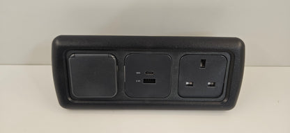 CBE triple 12V outlet + USB A & C socket + 230V socket kit (silver or black)