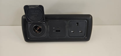 CBE triple 12V outlet + USB A & C socket + 230V socket kit (silver or black)