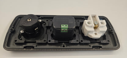 CBE triple 12V outlet + USB A & C socket + 230V socket kit (silver or black)