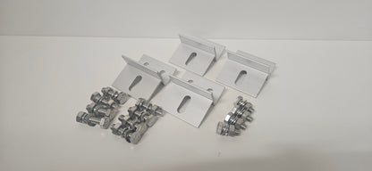 Set of 4 aluminium brackets with bolts for rigid solar panel mounting