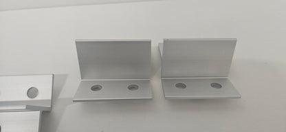 Set of 4 aluminium brackets with bolts for rigid solar panel mounting