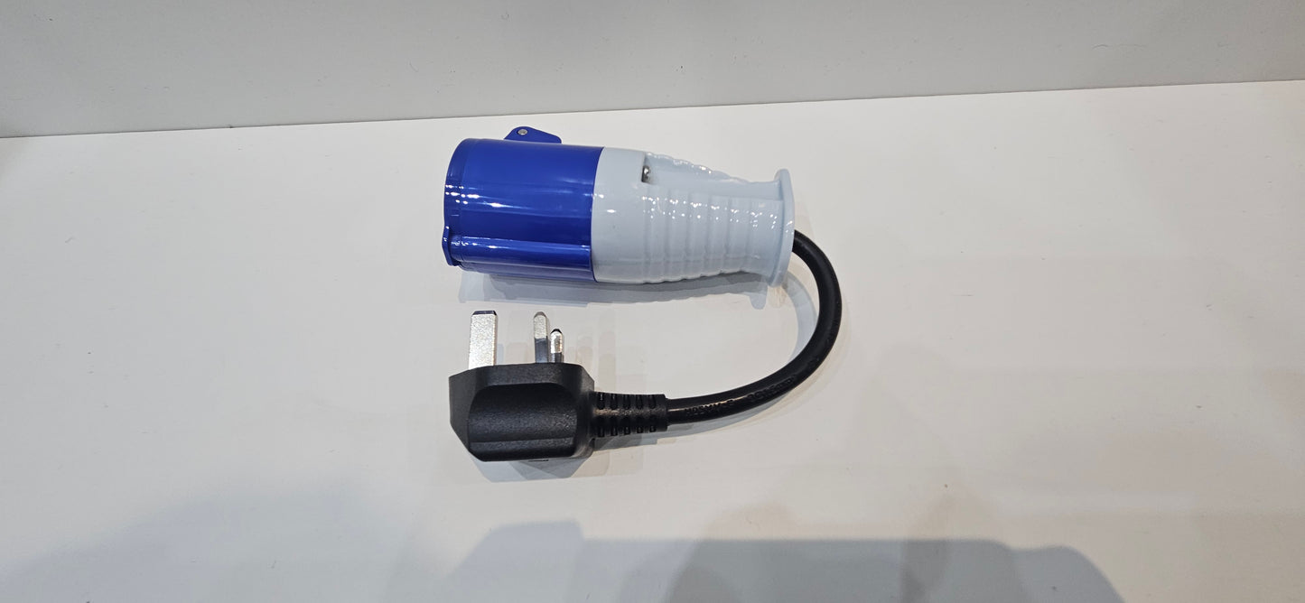 UK electrical hook up (EHU) to 3 pin plug lead adapter