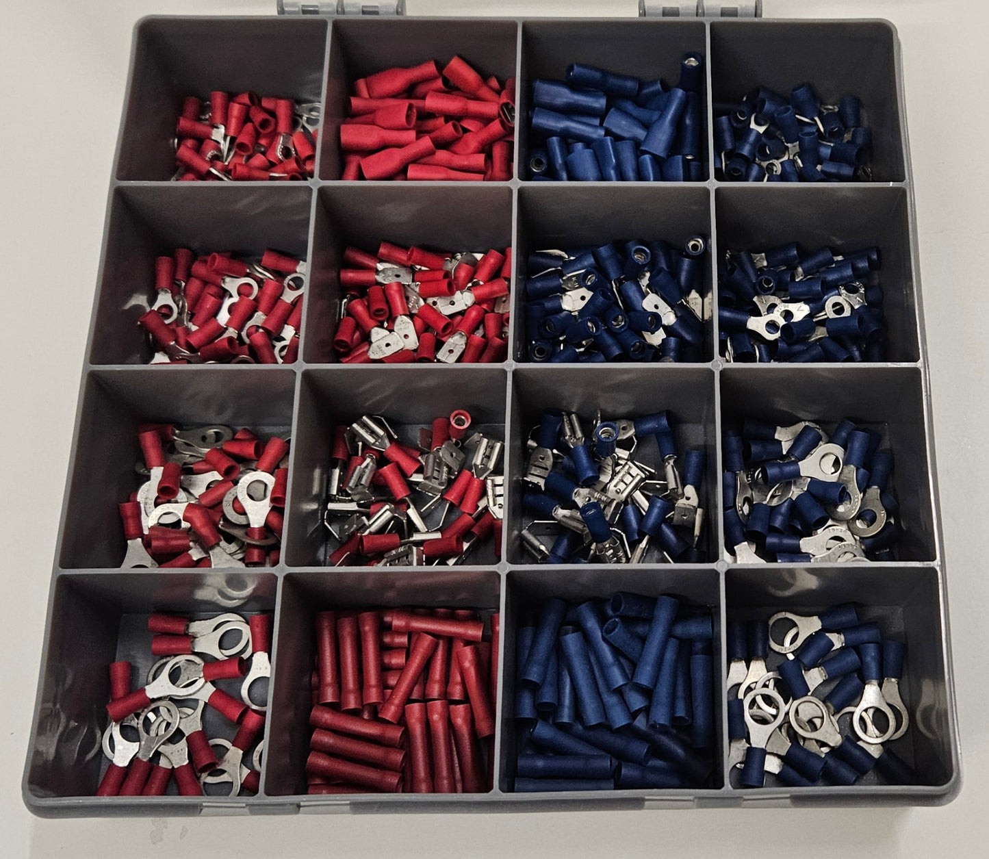 Red & blue insulated crimp set (545 crimps)