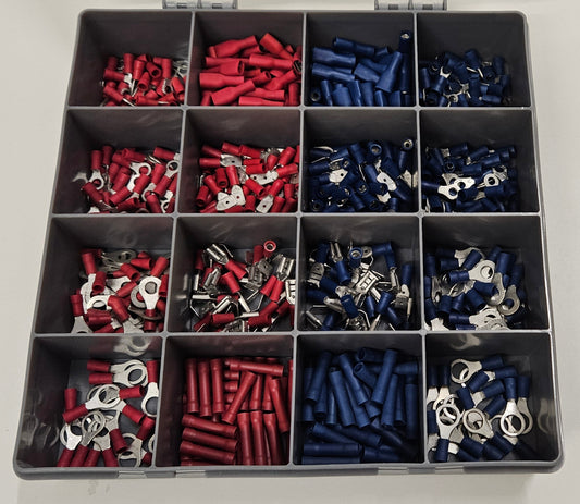 Red & blue insulated crimp set (545 crimps)