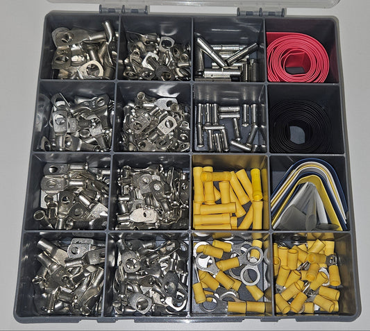 Uninsulated & yellow insulated crimp set (380+ pieces)