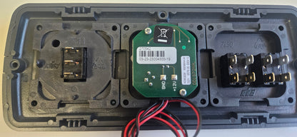 CBE C-Line triple. Light & water pump switch + Battery test + Master switch kit (silver or black)