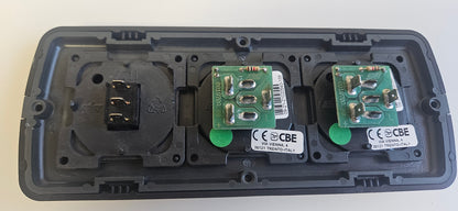 CBE C-Line triple. 2x LED single switch + Master switch kit (silver or black)