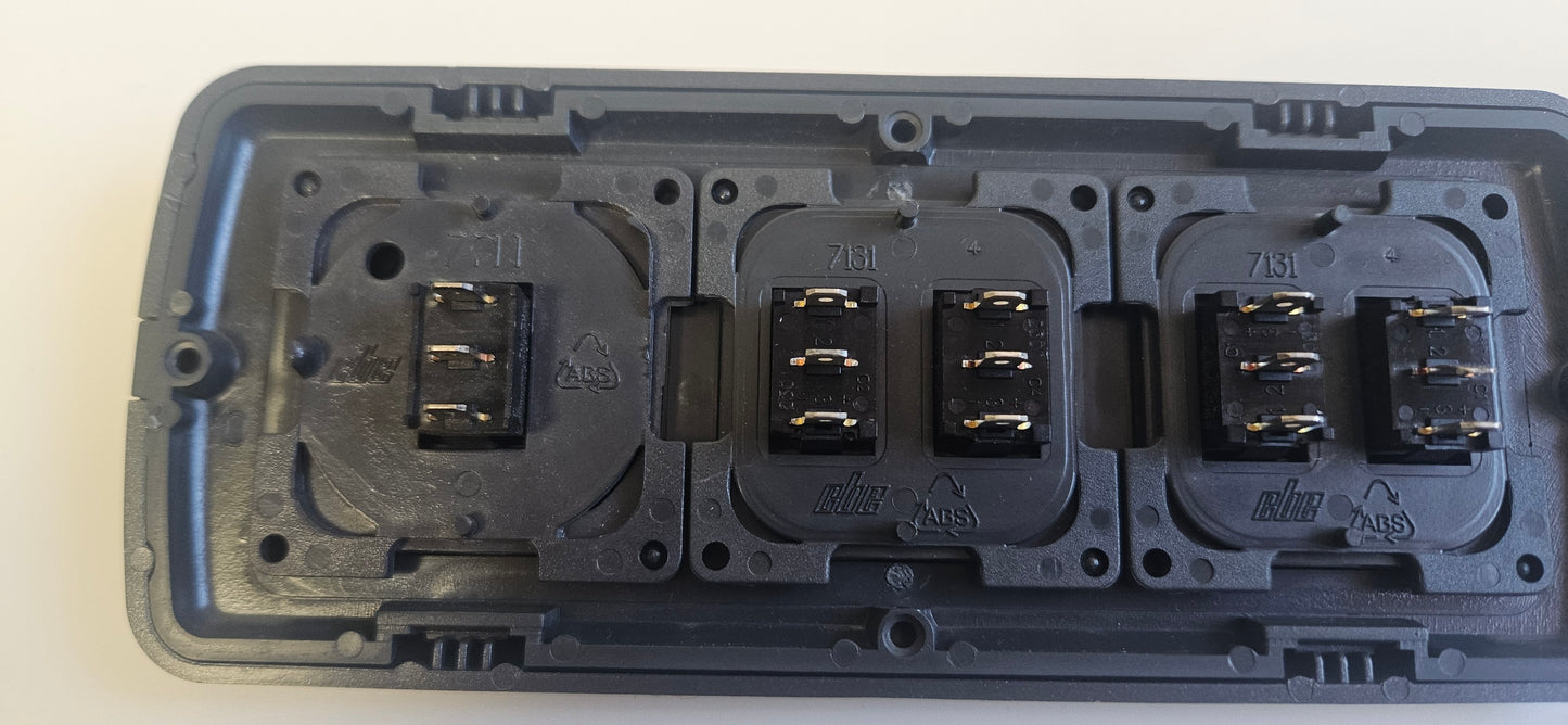 CBE C-Line triple. Double switch + Double switch + Master switch kit (silver or black)