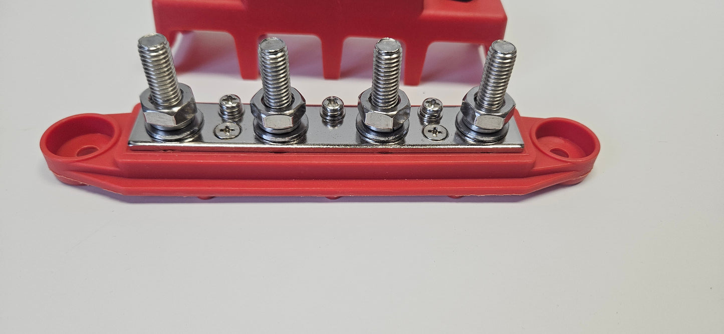 Positive busbar 4xM8 studs and 4x4mm screw terminals