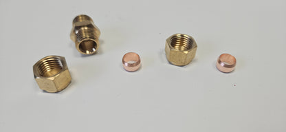 8mm brass fittings for copper pipe (angled / straight)