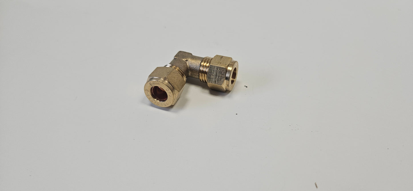8mm brass fittings for copper pipe (angled / straight)
