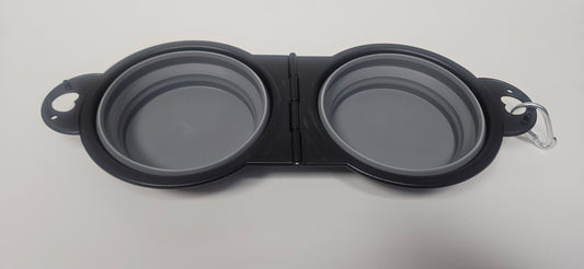 Quest collapsible double pet bowls 230ml + 230ml