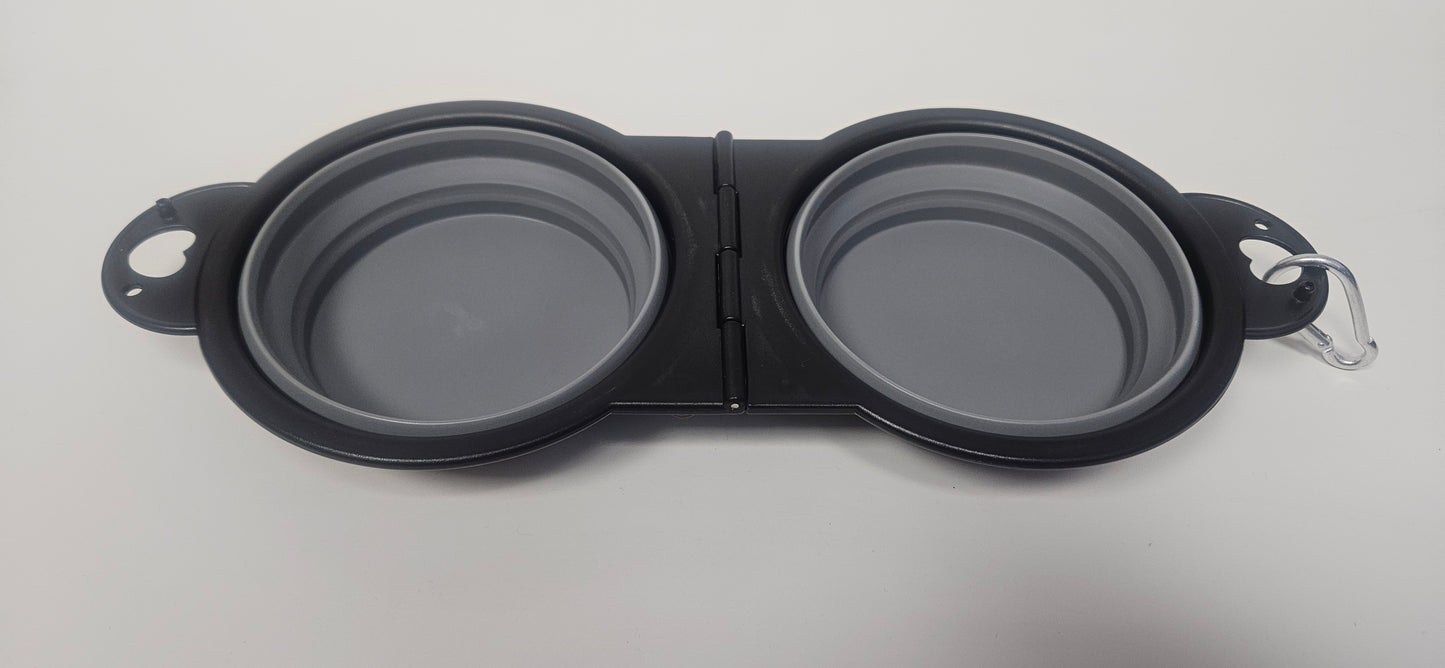 Quest collapsible double pet bowls 230ml + 230ml