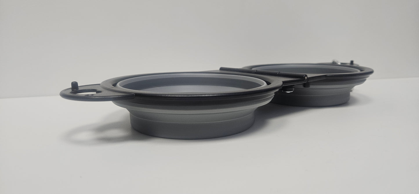 Quest collapsible double pet bowls 230ml + 230ml