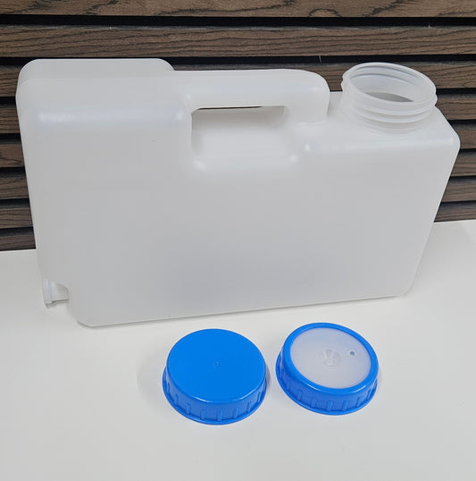 10L water storage container with 2 part cap + solid cap